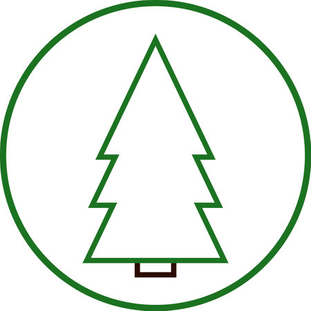 christmas tree simple line icon on white background, vector illustration.の写真素材
