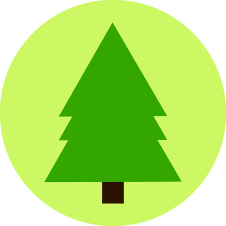 Christmas tree flat icon. Vector illustration on a white background. Isolated.の写真素材