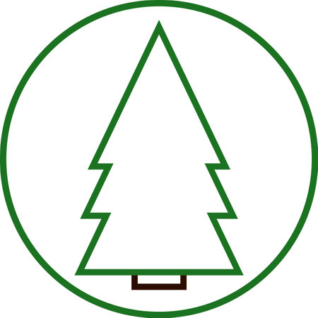 christmas tree simple line icon on white background. eps 10の写真素材