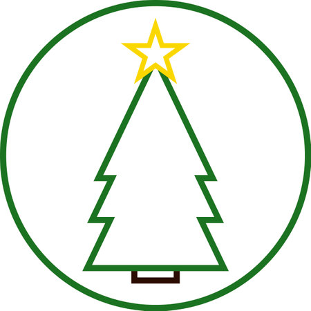 christmas tree flat icon on white background. christmas vector illustrationの写真素材