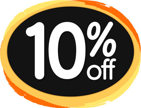 Sale 10 percent off sticker, banner design template, vector illustrationの写真素材