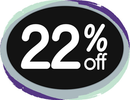 Discount Label up to 22% off Vector Template Design Illustrationの写真素材