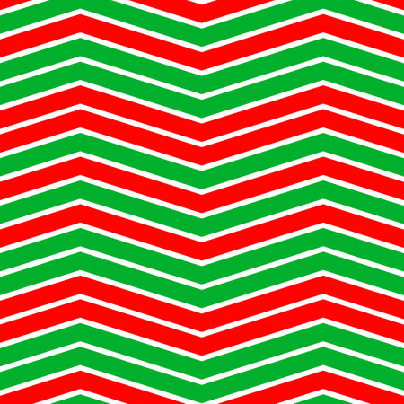 Seamless pattern with red and green zigzag stripes. Vector background.の写真素材