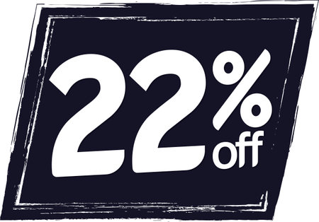 Discount 22 percent off. illustration ready for use in web design or print.の写真素材