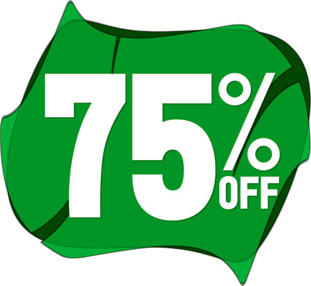Sale 75% off, discount tag on transparent background. PNGの写真素材