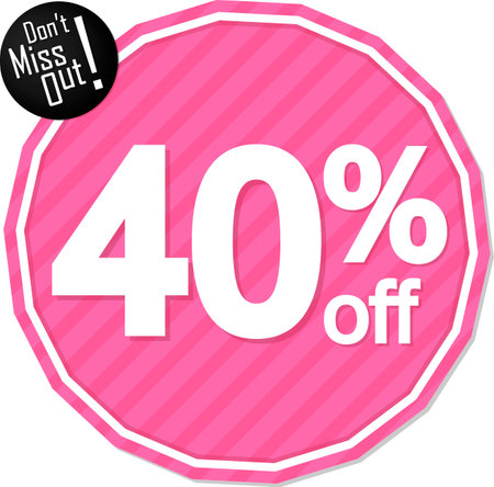 Sale 40% off, discount tag on transparent background. PNGの写真素材
