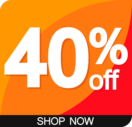 Sale 40% off, discount tag on transparent background. PNGの写真素材