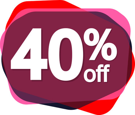 Sale 40% off, discount tag on transparent background. PNGの写真素材