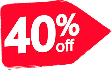 Sale 40% off, discount tag on transparent background. PNGの写真素材