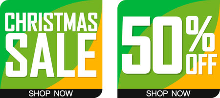 Christmas Sale and 50% off deal banners, discount tags on transparent background, PNGの写真素材