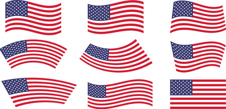 Set flags icon of the United States of Americaの写真素材