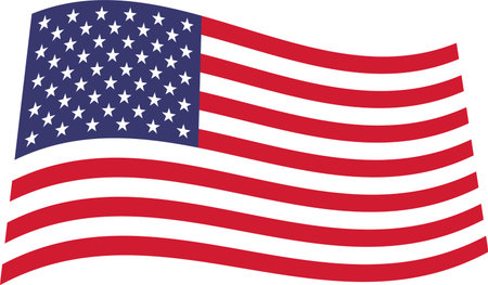 Flag of the United States of America on a white background.の写真素材