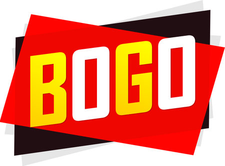 BOGO, buy 1 get 1 free, sale bannerの写真素材