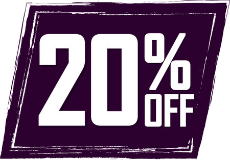 Sale 20% off, poster design template, discount tag, vector illustrationの写真素材