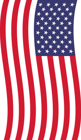 United States of America flag waving in the wind on a transparent background, for Independence Day. pngの写真素材