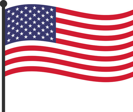 Flag of the United States on a transparent background, pngの写真素材