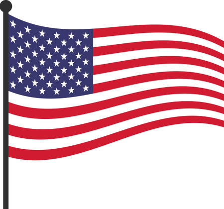 Flag of the United States on a transparent background, pngの写真素材