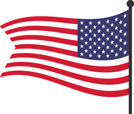 Flag of the United States on a transparent background, pngの写真素材