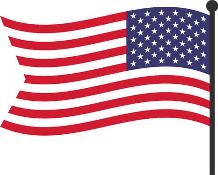 Flag of the United States on a transparent background, pngの写真素材
