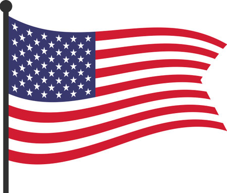 Usa flag on transparent background, pngの写真素材