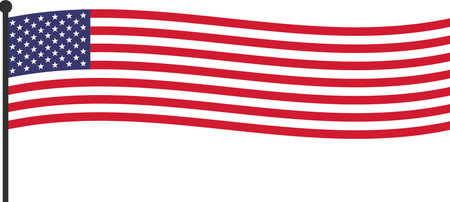 Flag of the United States of America on transparent background, pngの写真素材
