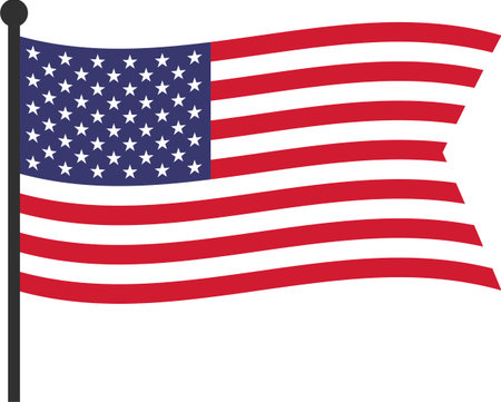 Flag of the United States of America transparent background, pngの写真素材