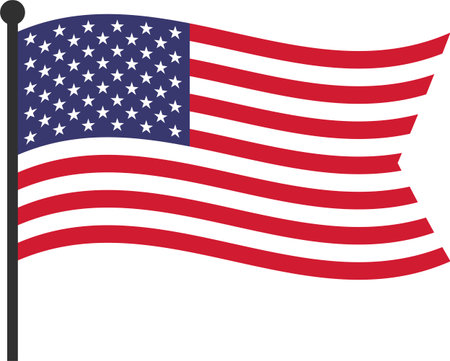 Flag of the United States on a transparent background, pngの写真素材