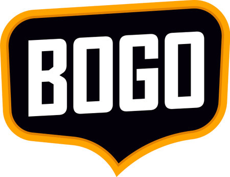 BOGO, buy 1 get 1 free, Sale banner design template, discount tag, lowest price, transparent background, spend up and save more, PNG illustrationの写真素材