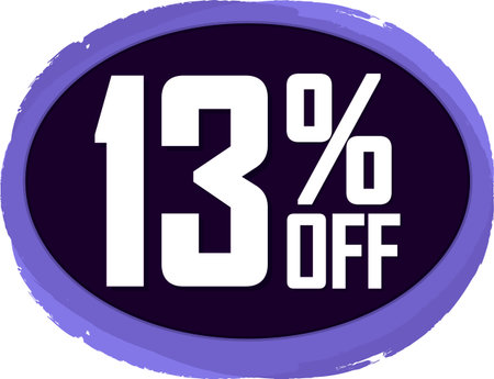 Sale 13% off banner, discount tag on transparent background, PNG