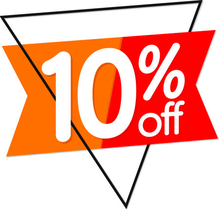 Sale 10% off banner, discount tag on transparent background, PNG
