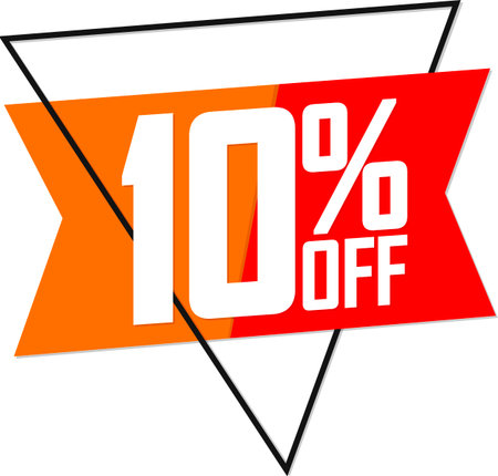 Sale 10% off banner, discount tag on transparent background, PNGの写真素材