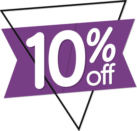 Sale 10% off banner, discount tag on transparent background, PNG
