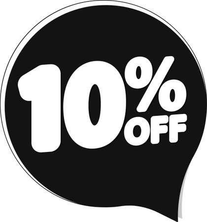 Sale 10% off banner, discount tag on transparent background, PNG
