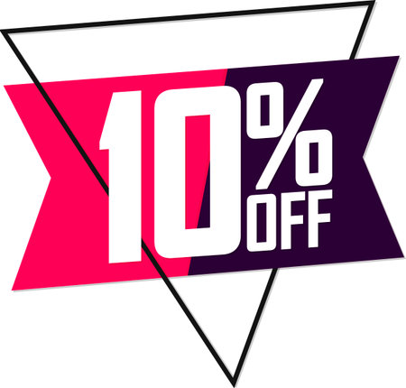 Sale 10% off banner, discount tag on transparent background, PNGの写真素材