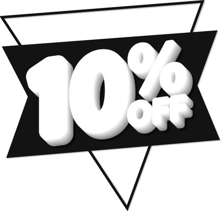 Sale 10% off banner, discount tag on transparent background, PNG