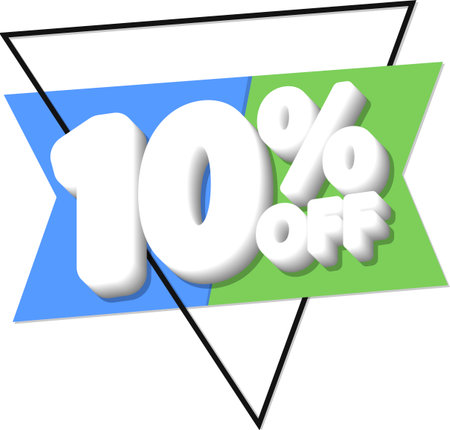 Sale 10% off banner, discount tag on transparent background, PNGの写真素材