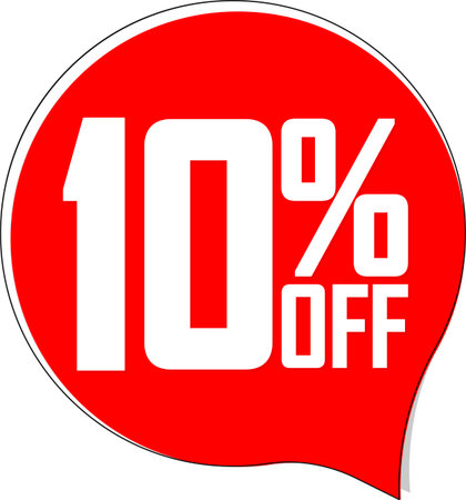 Sale 10% off banner, discount tag on transparent background, PNG