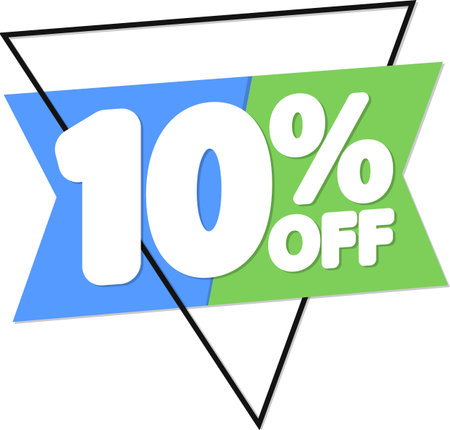 Sale 10% off banner, discount tag on transparent background, PNGの写真素材