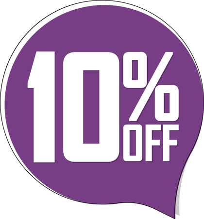 Sale 10% off banner, discount tag on transparent background, PNG