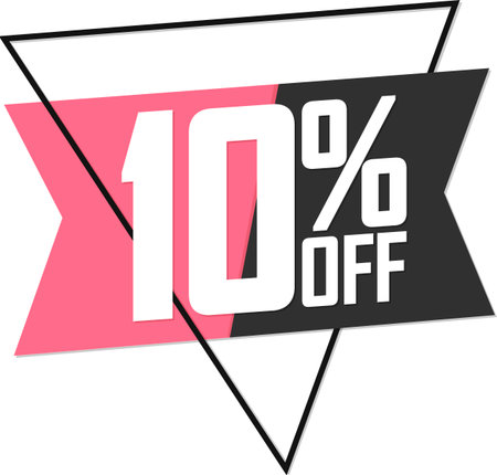 Sale 10% off banner, discount tag on transparent background, PNG