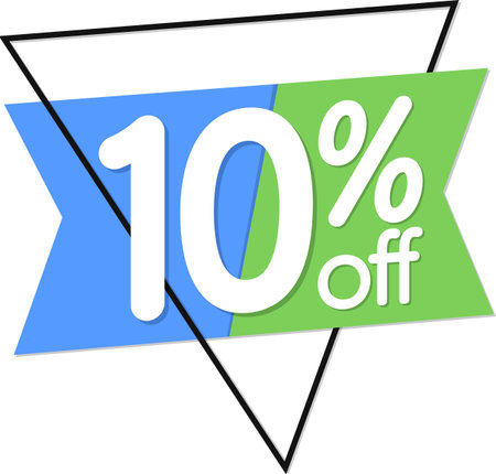 Sale 10% off banner, discount tag on transparent background, PNG