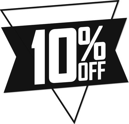 Sale 10% off banner, discount tag on transparent background, PNG