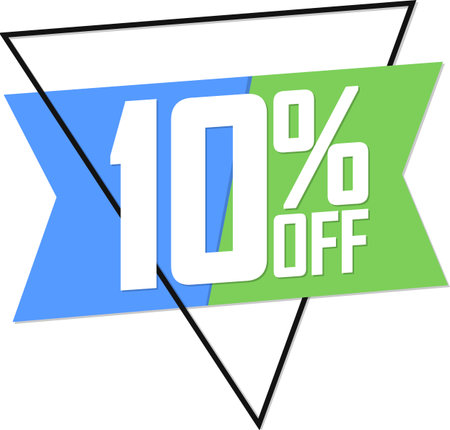 Sale 10% off banner, discount tag on transparent background, PNGの写真素材