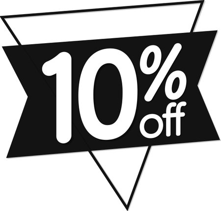Sale 10% off banner, discount tag on transparent background, PNGの写真素材