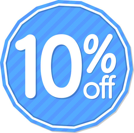 Sale 10% off banner, discount tag on transparent background, PNG