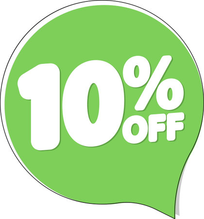 Sale 10% off banner, discount tag on transparent background, PNG