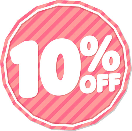Sale 10% off banner, discount tag on transparent background, PNG