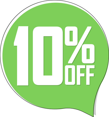 Sale 10% off banner, discount tag on transparent background, PNGの写真素材