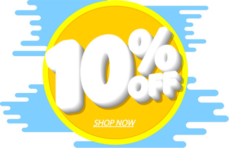 Sale 10% off banner, discount tag on transparent background, PNG