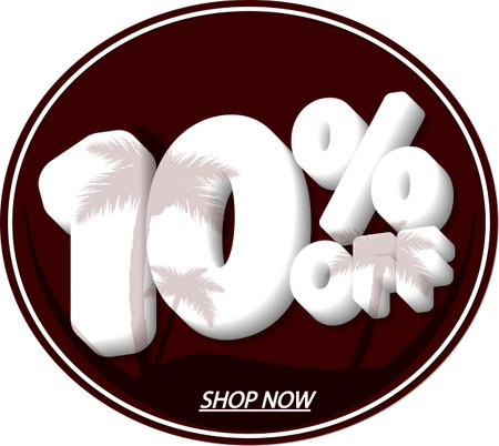Sale 10% off banner, discount tag on transparent background, PNG